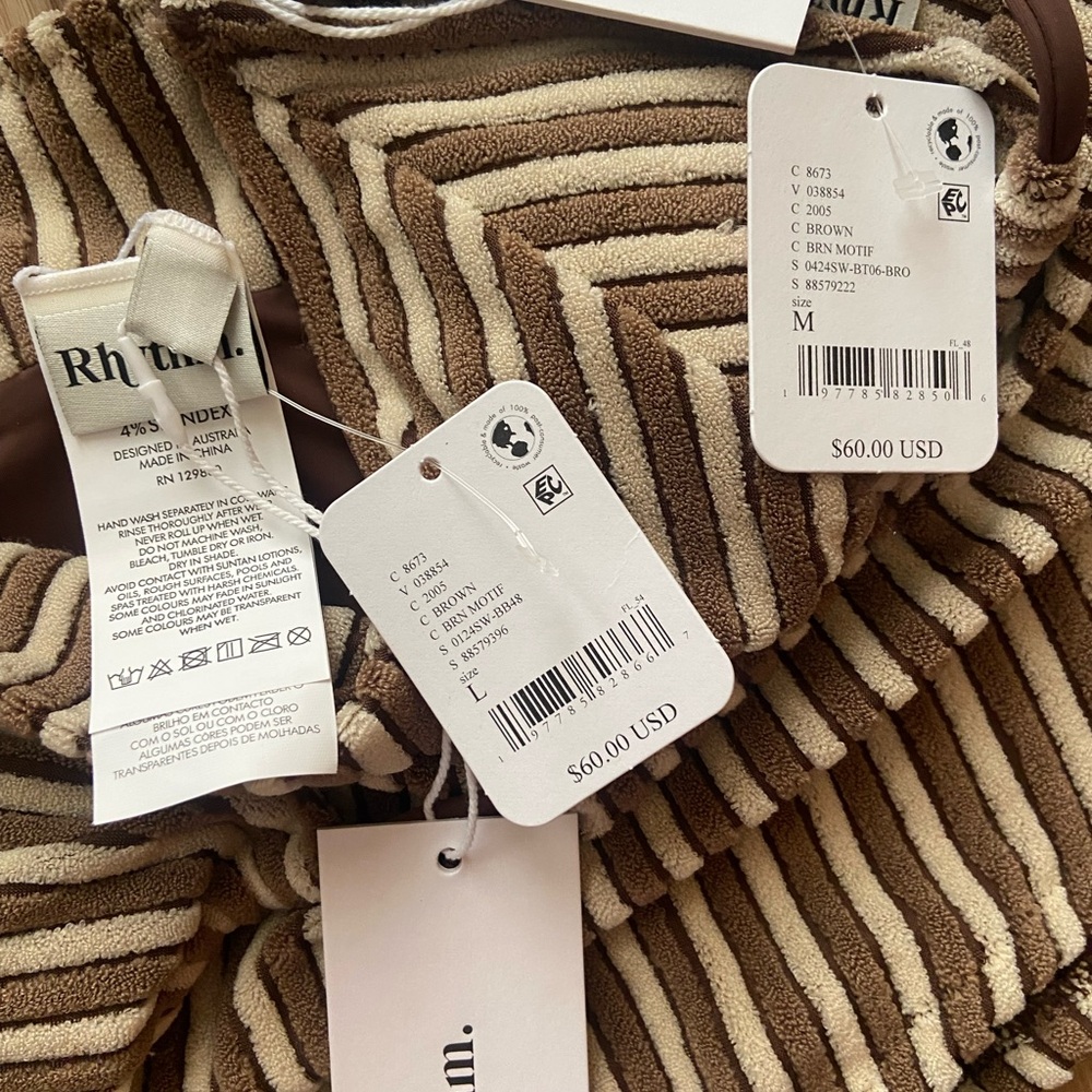 Free People Brown and White Striped Bikini - Picture 3 of 6